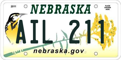 NE license plate AIL211