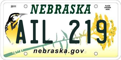 NE license plate AIL219