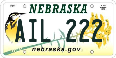 NE license plate AIL222