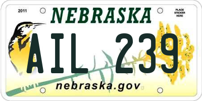 NE license plate AIL239