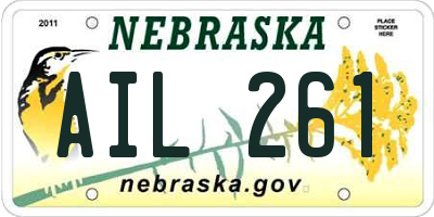 NE license plate AIL261