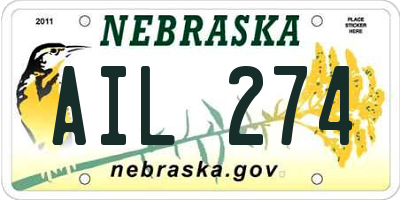 NE license plate AIL274