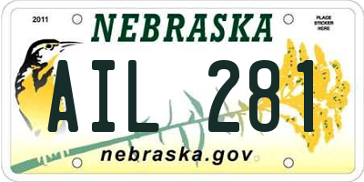 NE license plate AIL281