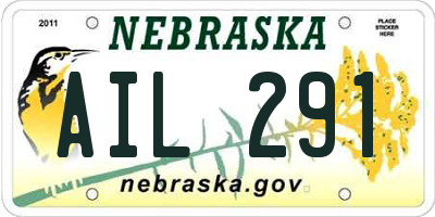 NE license plate AIL291