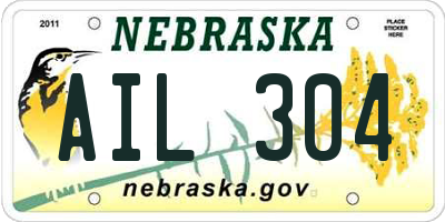 NE license plate AIL304
