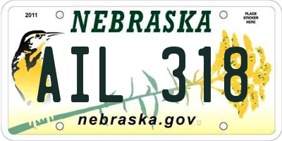 NE license plate AIL318
