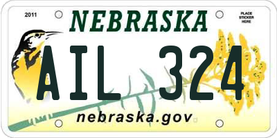 NE license plate AIL324