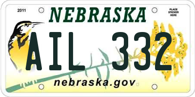NE license plate AIL332