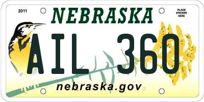 NE license plate AIL360