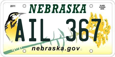 NE license plate AIL367