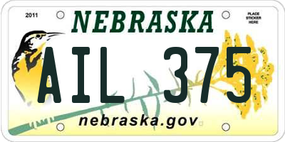 NE license plate AIL375