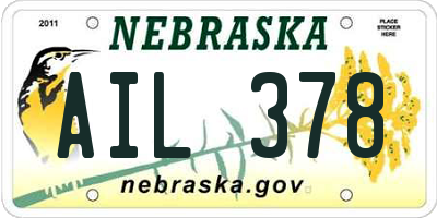 NE license plate AIL378