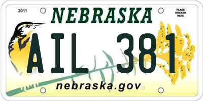 NE license plate AIL381