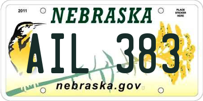 NE license plate AIL383