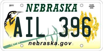 NE license plate AIL396