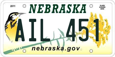 NE license plate AIL451