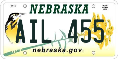 NE license plate AIL455