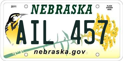 NE license plate AIL457
