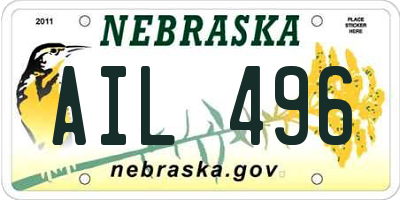 NE license plate AIL496