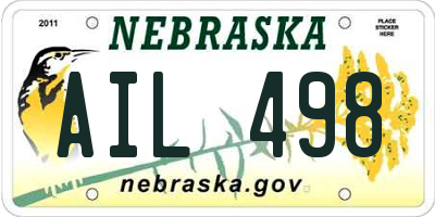 NE license plate AIL498