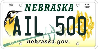 NE license plate AIL500