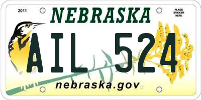 NE license plate AIL524