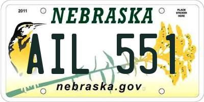 NE license plate AIL551