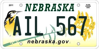 NE license plate AIL567