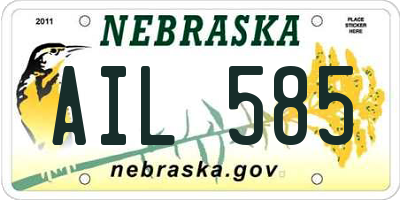 NE license plate AIL585