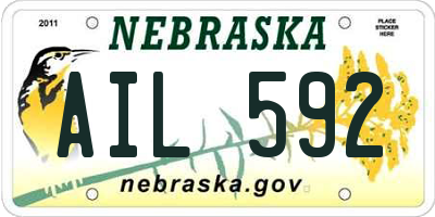 NE license plate AIL592
