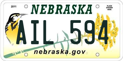 NE license plate AIL594