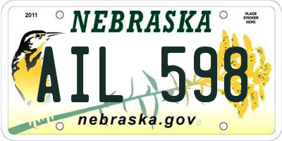 NE license plate AIL598