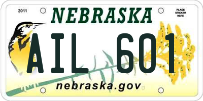 NE license plate AIL601
