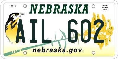 NE license plate AIL602