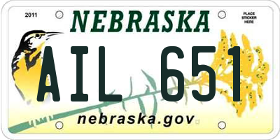 NE license plate AIL651