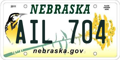 NE license plate AIL704