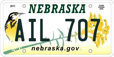 NE license plate AIL707