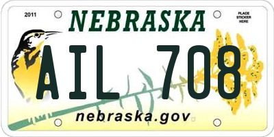 NE license plate AIL708