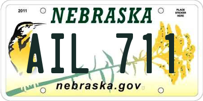 NE license plate AIL711