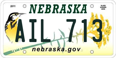 NE license plate AIL713