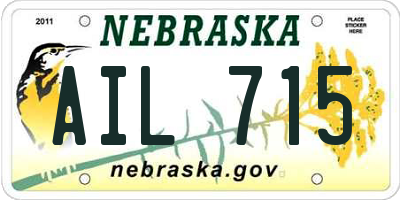 NE license plate AIL715
