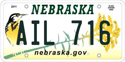 NE license plate AIL716
