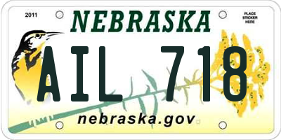 NE license plate AIL718