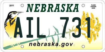 NE license plate AIL731