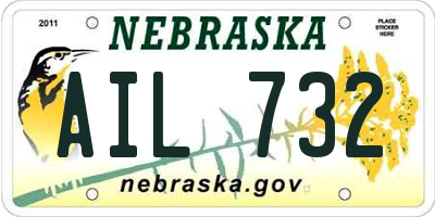 NE license plate AIL732