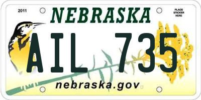 NE license plate AIL735
