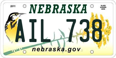 NE license plate AIL738