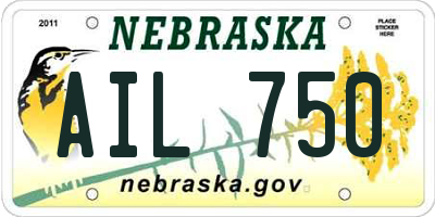 NE license plate AIL750