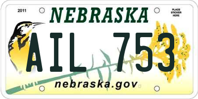 NE license plate AIL753