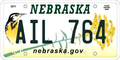 NE license plate AIL764